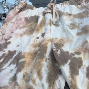 Nike Men's Tie-Dye Athletic Shorts - Brown, Cream, Pink